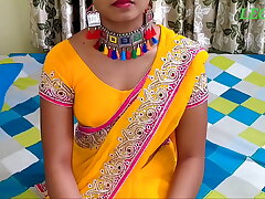 येलो कलर साड़ी में क्या दिखती हो मेरी जान आप