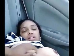 Horny indian masturbating in car with her boyfriend