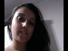 Beautiful babe applying lotion on her big tits - fuckmyindiangf.com